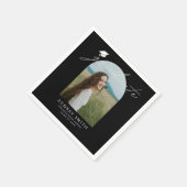 Moderne Boho-Bogen-Foto-Abschlussfeier Serviette (Ecke)