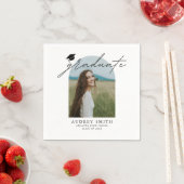 Moderne Boho-Bogen-Foto-Abschlussfeier Servietten (Beispiel)