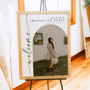 Moderne Boho-Bogen-Foto-Abschlussfeier Willkommen Poster