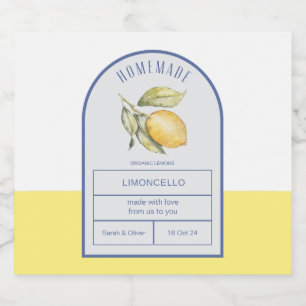 Moderne Boho-Bogen-Limonen-Limoncello-Hochzeitsfla Alkoholflaschenetikett