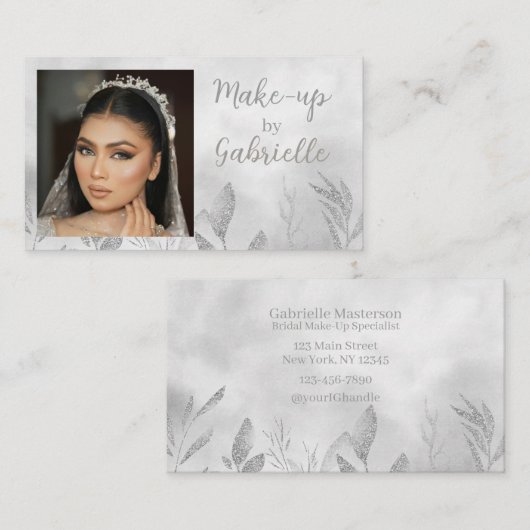 Moderne Boho-Botanik-Foto-Schrift Visitenkarte (Vorne/Hinten)