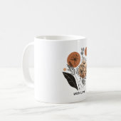 Moderne Boho-Botanische Wildblumen-Kaffeetasse Kaffeetasse (Vorderseite Links)