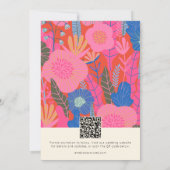 Moderne Boho Bunte Rote Florale Foto Hochzeit Save The Date (Rückseite)