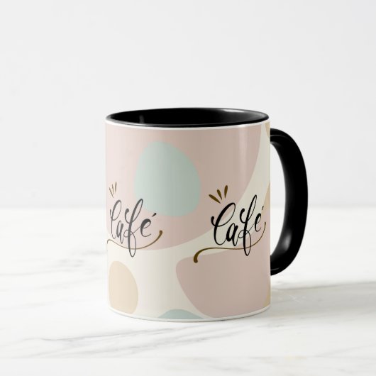 Moderne Boho "Café" Tasse Chic Handlettered Coffee (VorderseiteRechts)