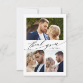 Moderne Boho Calligraphie 4 Foto Wedding Dankeskarte (Vorderseite)