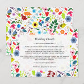 Moderne Boho Chic Blues Hochzeitsdetails Begleitkarte (Vorne/Hinten)