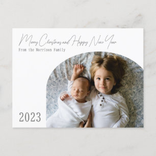 Moderne Boho-Chic-Bogen-Weihnachtskarte Feiertagspostkarte