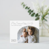 Moderne Boho-Chic-Bogen-Weihnachtskarte Feiertagspostkarte (Stehend Vorderseite)