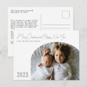 Moderne Boho-Chic-Bogen-Weihnachtskarte Feiertagspostkarte (Vorne/Hinten)