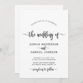 Moderne Boho Chic Calligraphy Script Wedding Einladung (Vorne/Hinten)