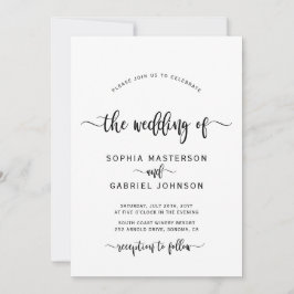 Moderne Boho Chic Calligraphy Script Wedding Einladung