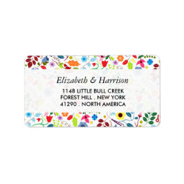 Moderne Boho Chic Floral Wedding Adressaufkleber