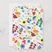 Moderne Boho Chic Floral Wedding Einladung (Rückseite)