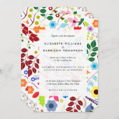 Moderne Boho Chic Floral Wedding Einladung (Vorne/Hinten)