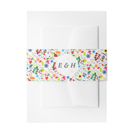 Moderne Boho Chic Floral Wedding Einladungsbanderole