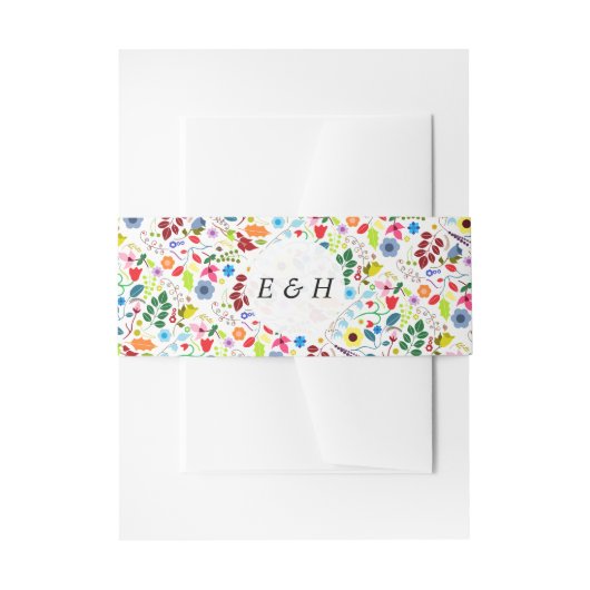 Moderne Boho Chic Floral Wedding Einladungsbanderole (Vorderseite Beispiel)