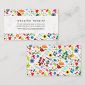 Moderne Boho Chic Floral Wedding Website Begleitkarte (Vorne/Hinten)