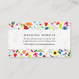 Moderne Boho Chic Floral Wedding Website Begleitkarte