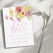 Moderne Boho-Chic Florale Rosa Hochzeit Save The Date