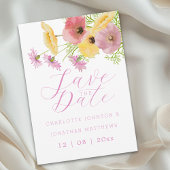 Moderne Boho-Chic Florale Rosa Hochzeit Save The Date
