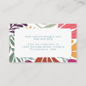 Moderne Boho Chic Retro farbenfroh floral Visitenkarte (Rückseite)