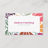 Moderne Boho Chic Retro farbenfroh floral Visitenkarte (Vorderseite)