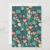 Moderne Boho Chic Retro farbenfrohe blumenreiche H Einladung (Rückseite)