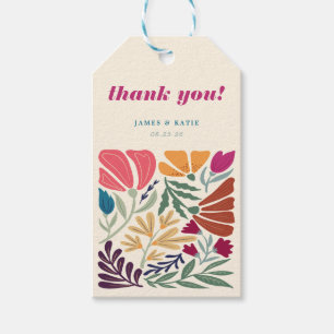 Moderne Boho Chic Retro Floral Wedding Vielen Dank Geschenkanhänger