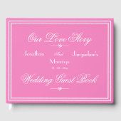 Moderne Boho Chic Script Elegante Pink Girly Weddi Gästebuch (Vorderseite)