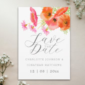 Moderne Boho-Chic-Wasserfarben-Hochzeit mit floral Save The Date