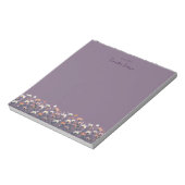 Moderne Boho Chic Wildblume Lila Mauve Notizblock (Rotiert)