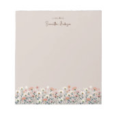 Moderne Boho Chic Wildblume Taupe Notizblock (Vorderseite)