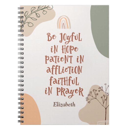 Moderne Boho Christlich Bibel Verse Abstrakte Kuns Notizblock (Vorderseite)