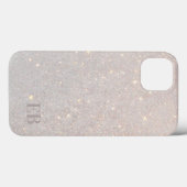 Moderne Boho Creme Glitter Subtile Initialen Monog Case-Mate iPhone Hülle (Rückseite (Horizontal))