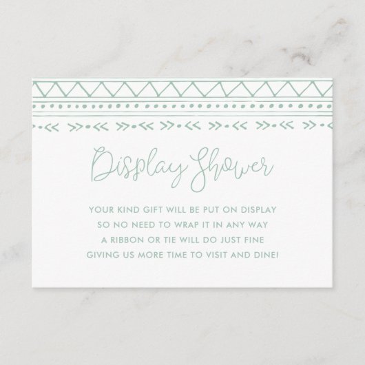 Moderne Boho Display Dusche ohne Geschenkwrap-Anfr Begleitkarte (Vorderseite)