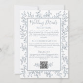 Moderne Boho Dusty Blue Botanical Minimal Wedding Einladung (Rückseite)