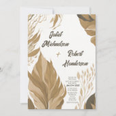 Moderne Boho Earth Tone Foliage Hochzeit Einladung (Vorderseite)