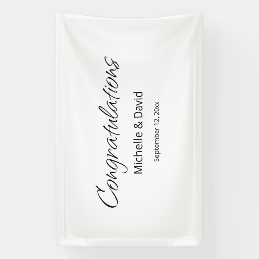 Moderne Boho einfache Script Hochzeitsempfehlung Banner (Vertikal)