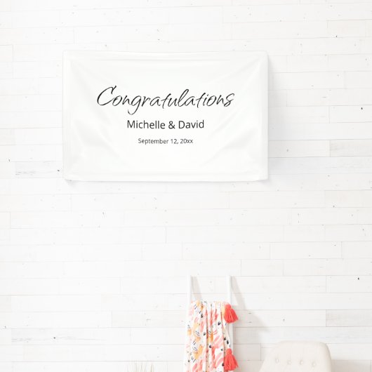 Moderne Boho einfache Script Hochzeitsempfehlung Banner (InSitu)