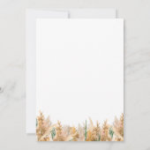 Moderne Boho Elegant Pampas Grass Wedding Einladung (Rückseite)