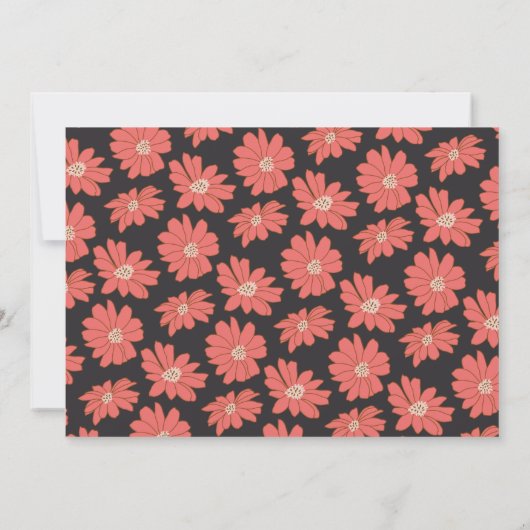 Moderne Boho Elegant Rote Flora Hochzeit Einladung (Rückseite)