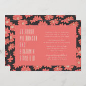 Moderne Boho Elegant Rote Flora Hochzeit Einladung (Vorne/Hinten)