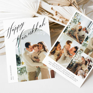 Moderne Boho-elegante Schreibschrift-Hanukkah-Kart Einladung