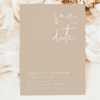 Moderne Boho-Erdfarbene Beige Save-the-Date