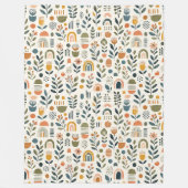 Moderne Boho-Erdfarbene Regenbogen-Blumen-Decke Fleecedecke (Vorderseite)