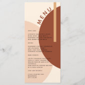 Moderne Boho erdgetönte Abstrakte Circles Wedding Menükarte (Vorderseite)