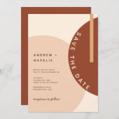 Moderne Boho erdgetönte Abstrakte Circles Wedding  Save The Date (Vorne/Hinten)