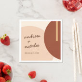 Moderne Boho erdgetönte Abstrakte Circles Wedding Serviette (Beispiel)