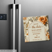 Moderne Boho Erdig Ivory Sage Florale Hochzeitsein Magnet