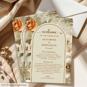 Moderne Boho Erdig Rostig Elfenbein Salbei Blumenp Programm